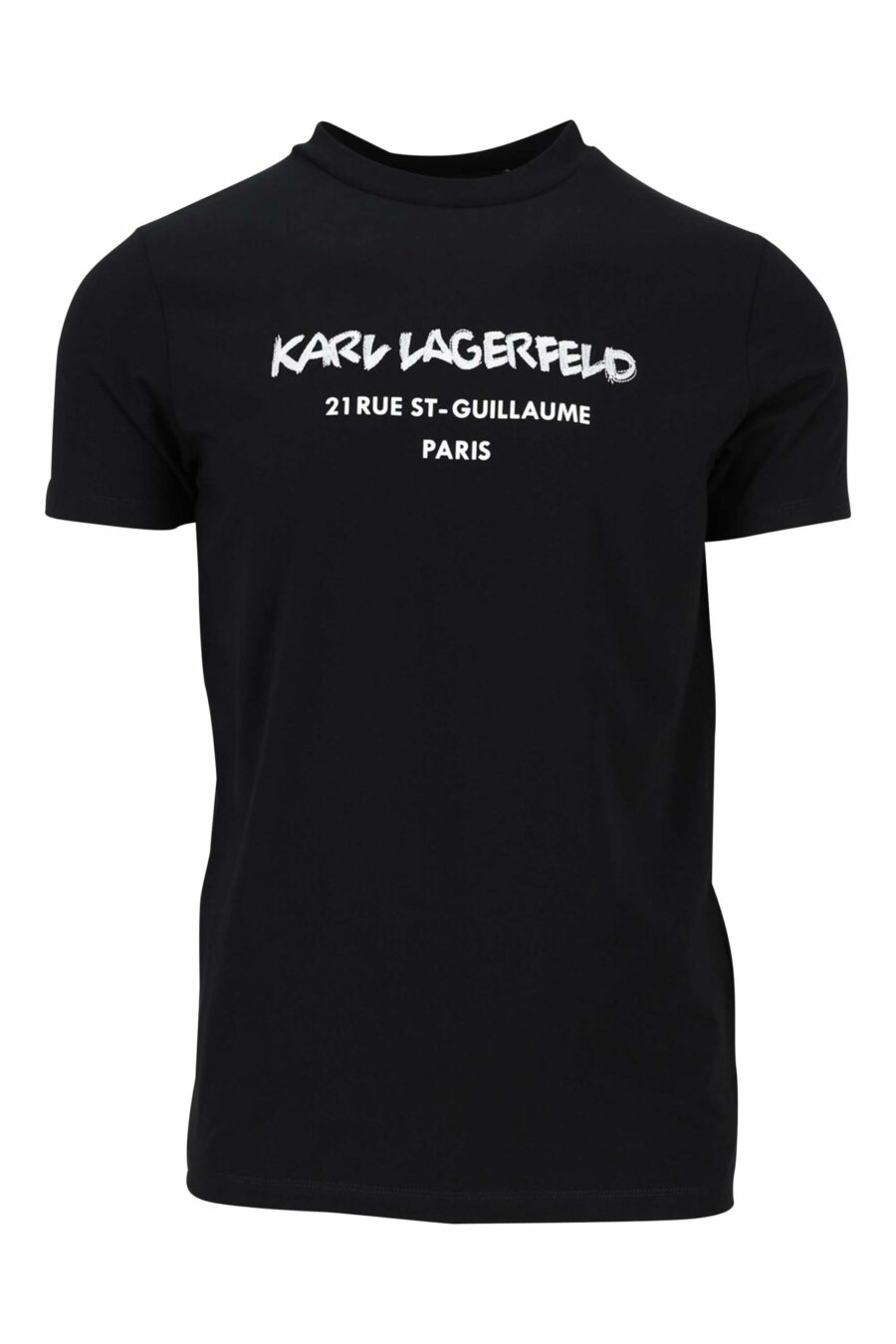 Black T-shirt with white centred logo - 4062226676205 1 scaled