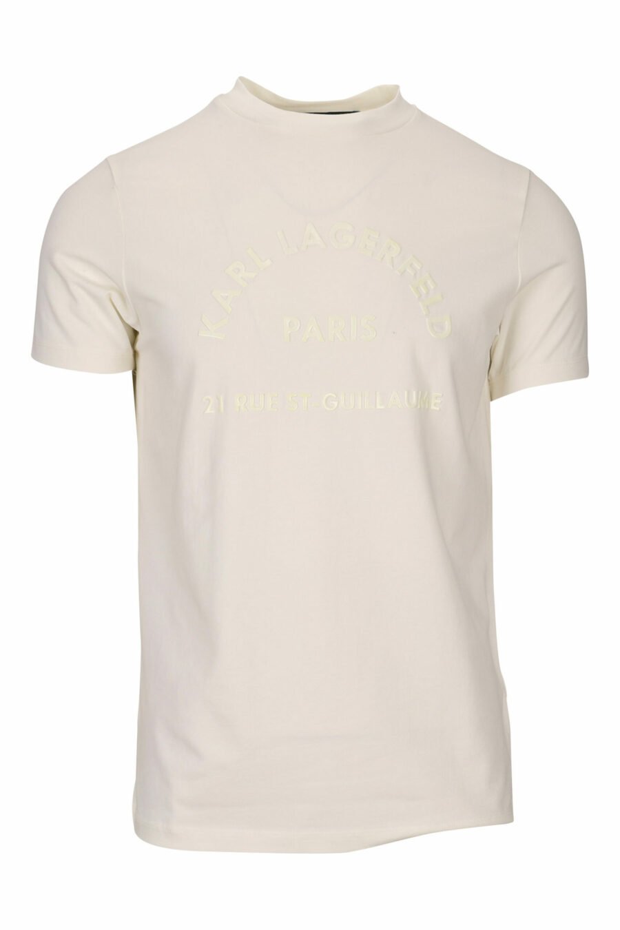 White T-shirt with monochrome "rue st guillaume" maxilogo - 4062226678124 scaled