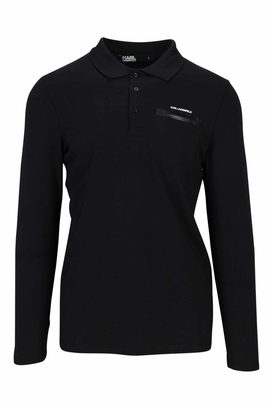 Langärmeliges schwarzes Poloshirt mit Tasche - 4062226690515 1 skaliert