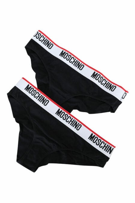 Moschino - Sujetador negro con logo en cinta - BLS Fashion