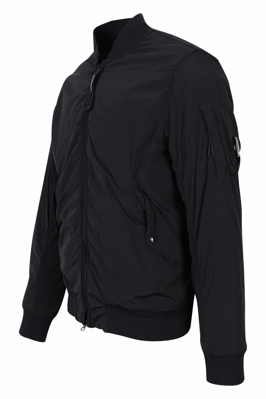 Black bomber jacket with side lens logo - 7620943606911 1 1 scaled