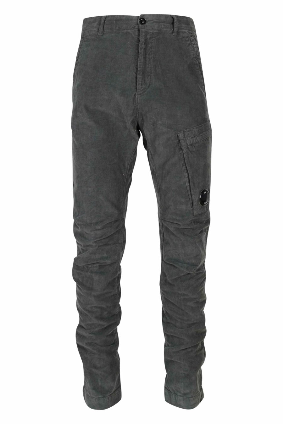 Pantalon gris en velours côtelé avec poche latérale et logo de l'objectif - 7620943650693 8 1 scaled