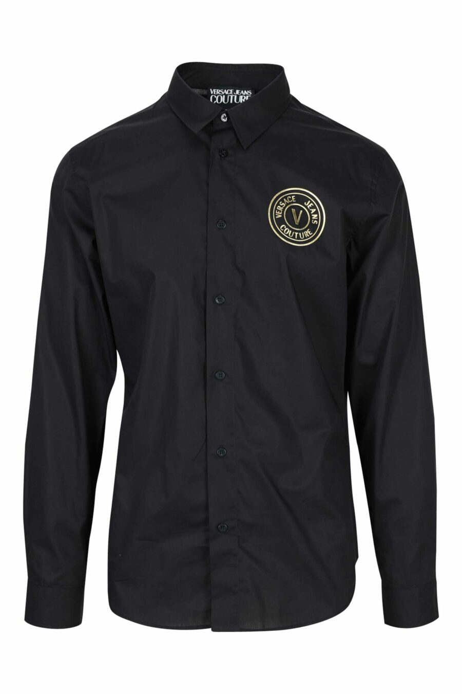 Black shirt with gold circular mini-logo - 8052019402735 1 scaled