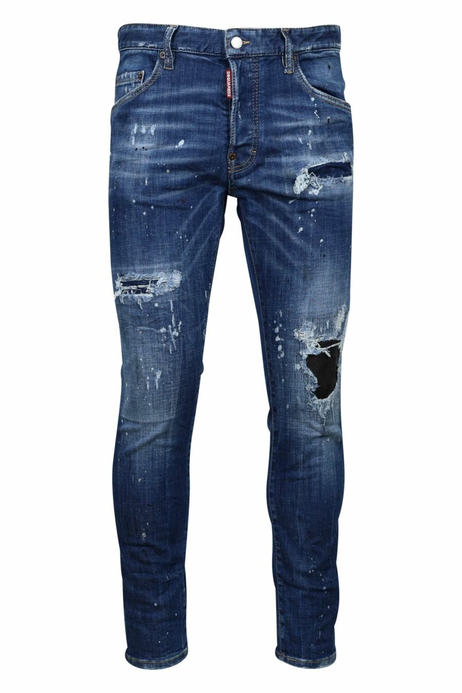 Blue "skater jean" jeans with rips and frayed - 8054148124687 1 scaled