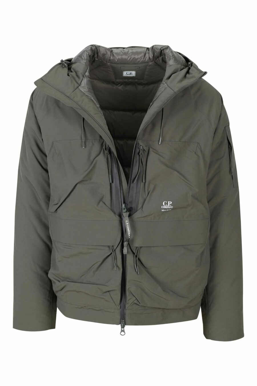 Military green jacket with hood and front pockets - 8055721631509 6 scaled