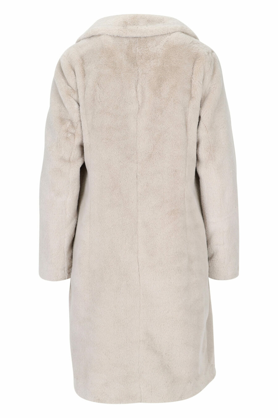 White coat with beaver effect faux fur and monogrammed lining - 8055721649603 2 scaled