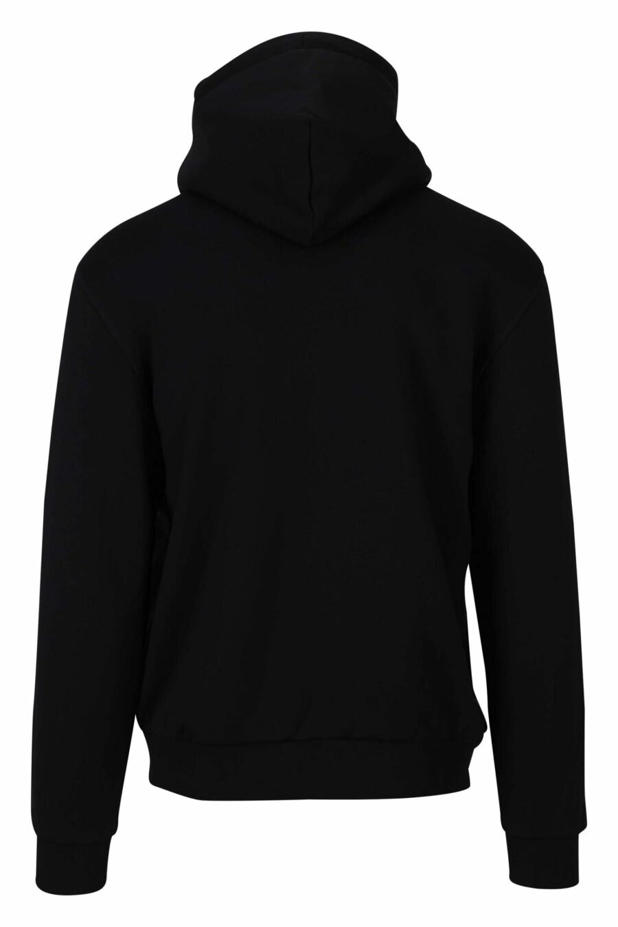 Black hooded sweatshirt with zip and minilogue label "lux identity" - 8056787945869 1 1 scaled