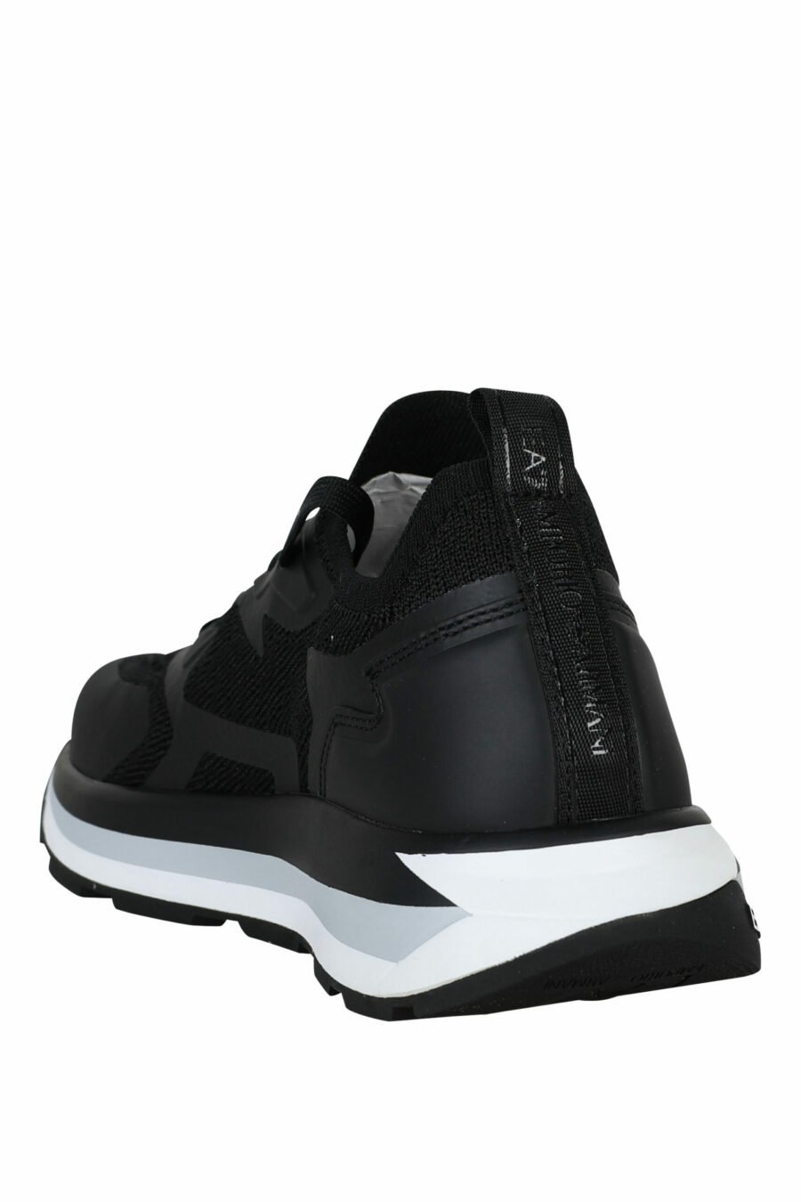 Black trainers with white "lux identity" maxilogo and white sole - 8057163136925 3 scaled