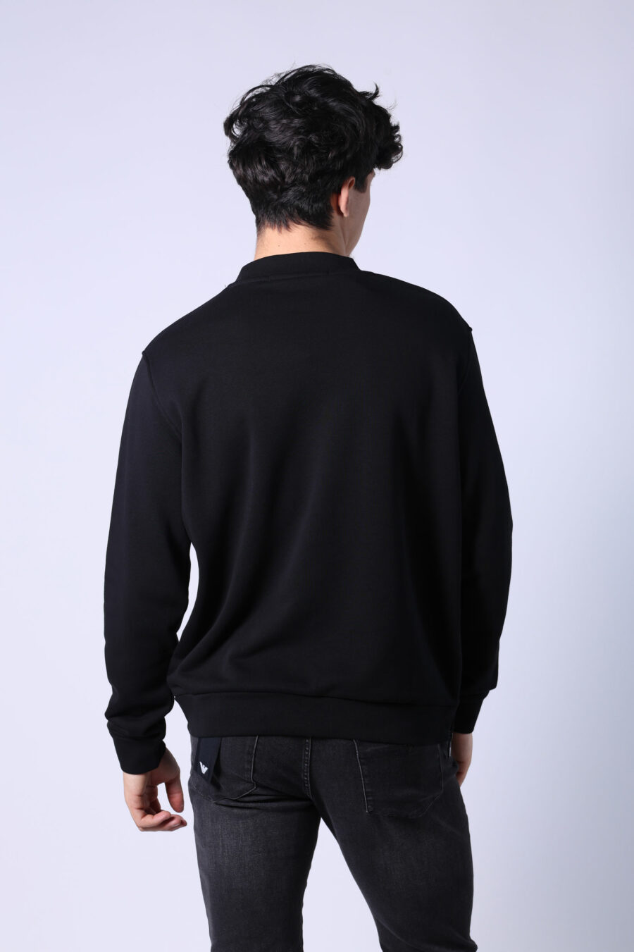 Schwarzes Sweatshirt mit gesticktem Minilogue - Untitled Catalog 05766
