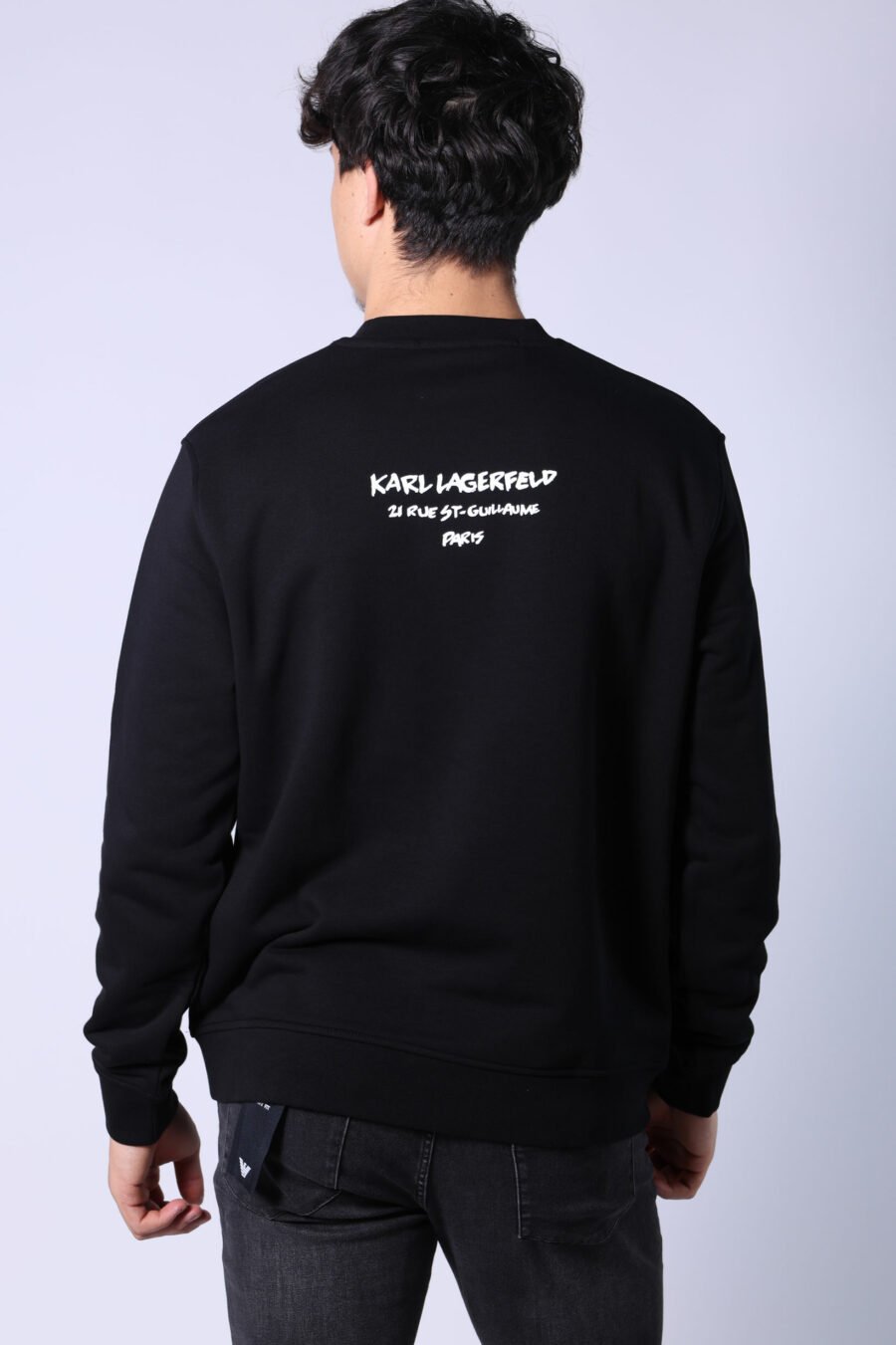 Black sweatshirt with "karl" camouflage profile - Untitled Catalog 05774