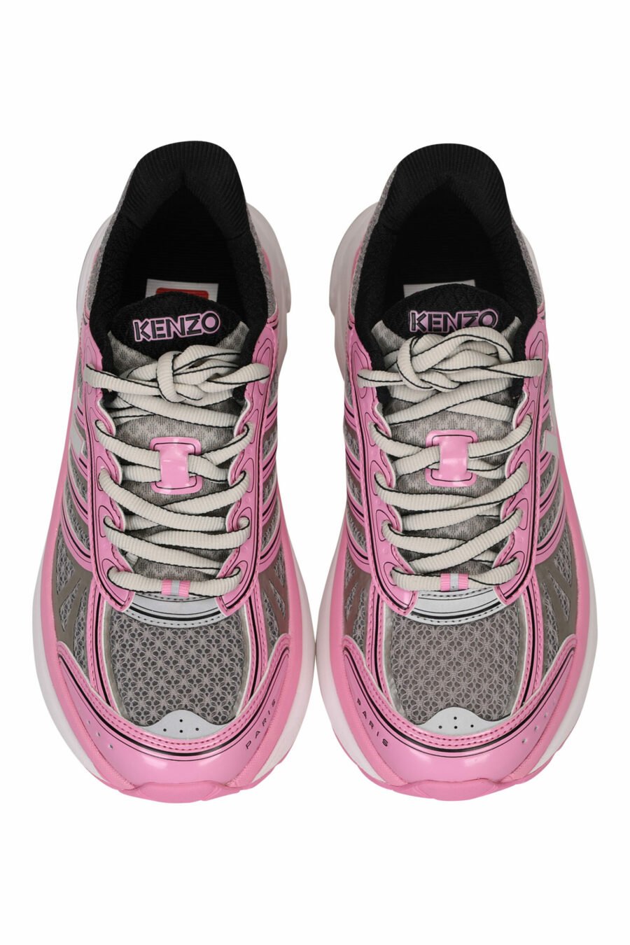 Sapatilhas cinzentas com "kenzo tech runner" cor-de-rosa - 3612230548671 4 scaled