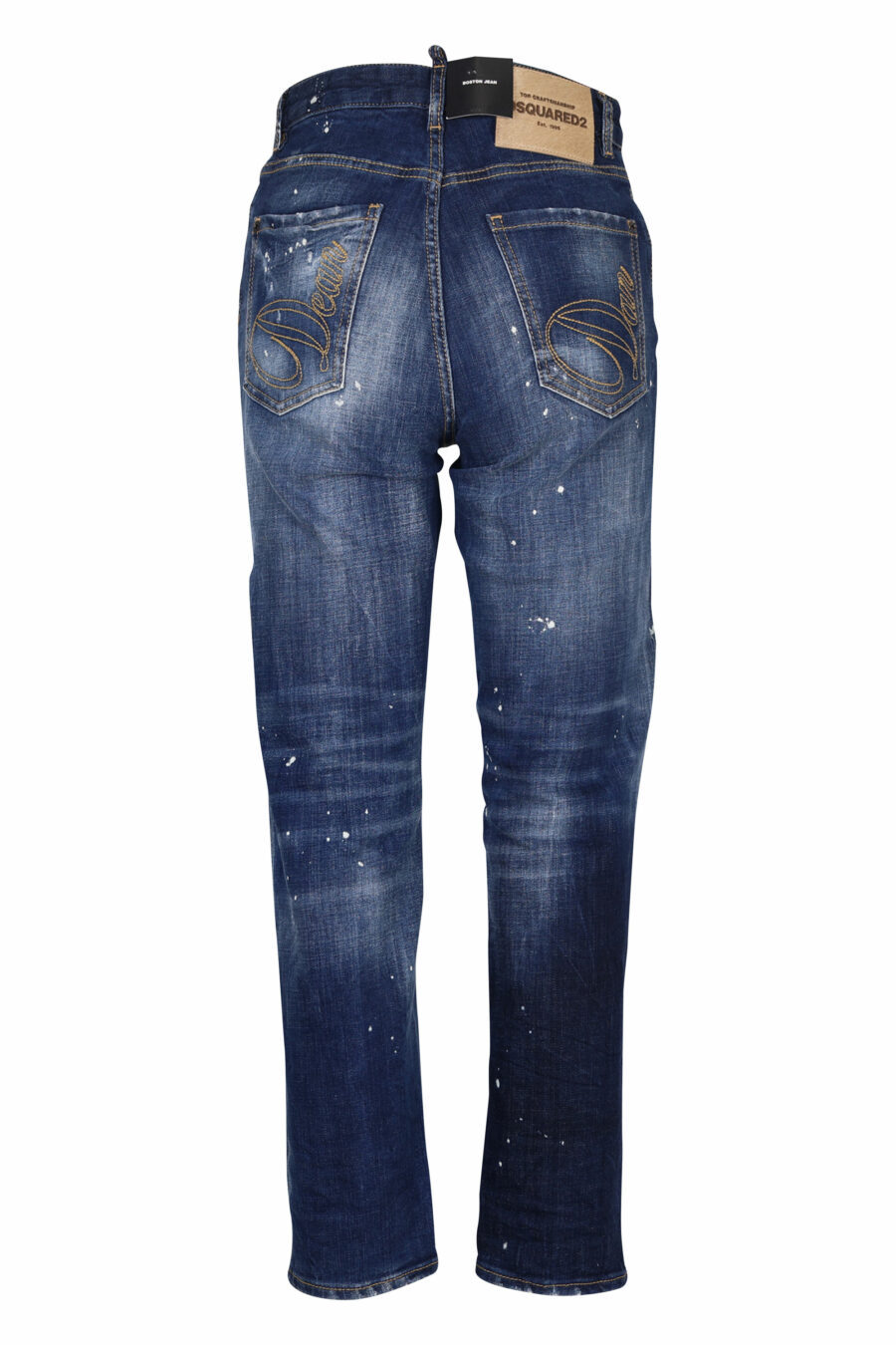 Dsquared2 - calças de ganga boston jean azuis com rasgões - BLS