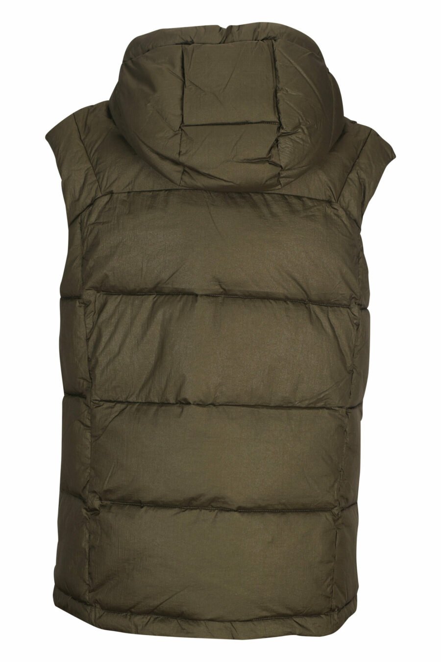 Dark green hooded waistcoat with diagonal lines - 8058610610968 2 scaled