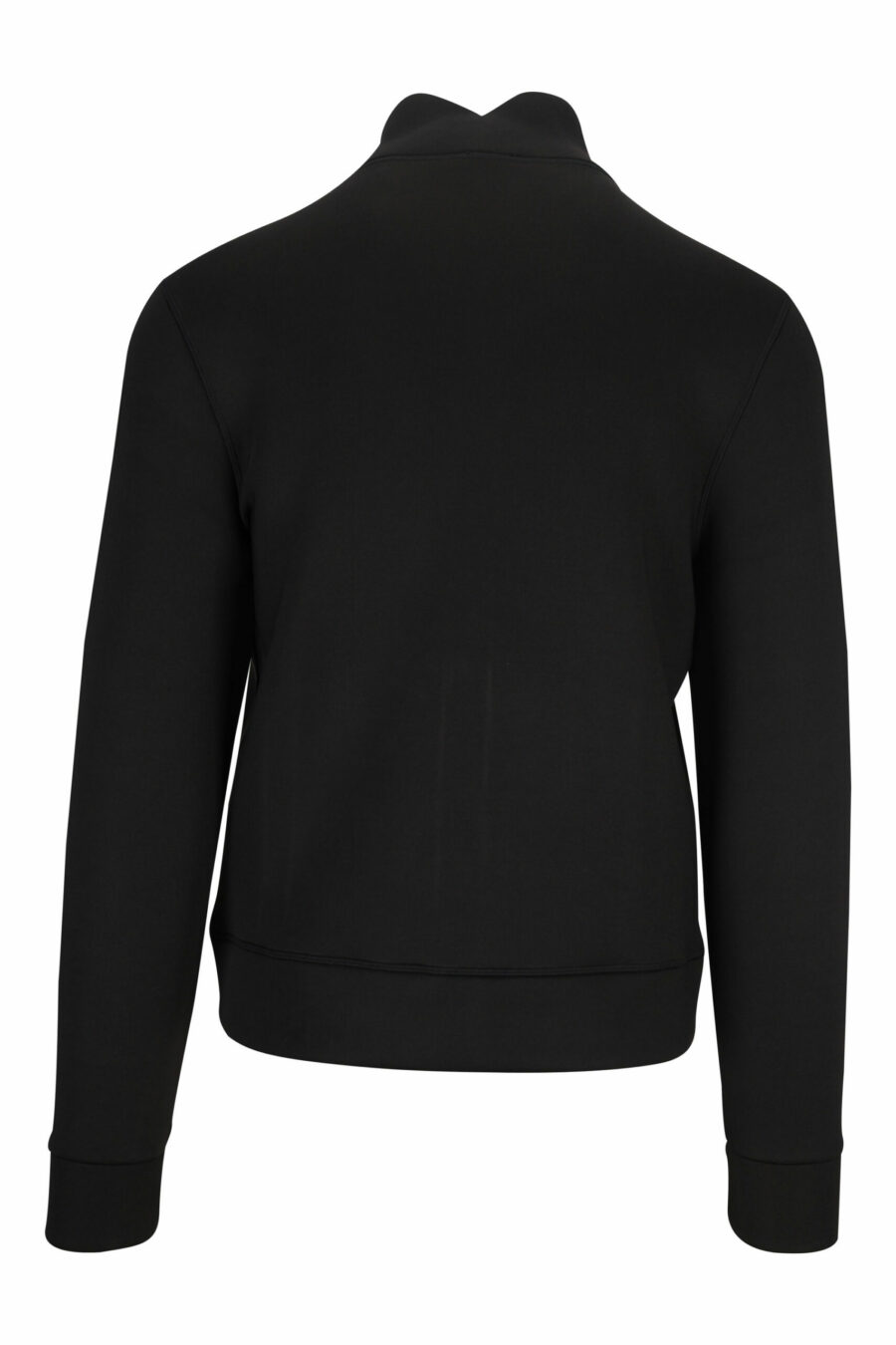 Schwarzes Sweatshirt mit Reißverschluss und einfarbigem Logoaufnäher - 8058610660024 2 skaliert