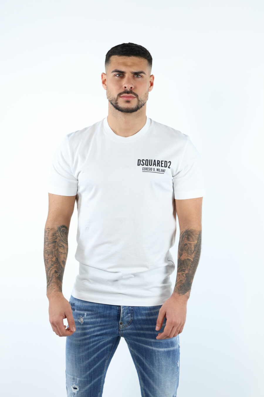 T-shirt blanc avec minilogo "ceresio 9, milano" - 106604