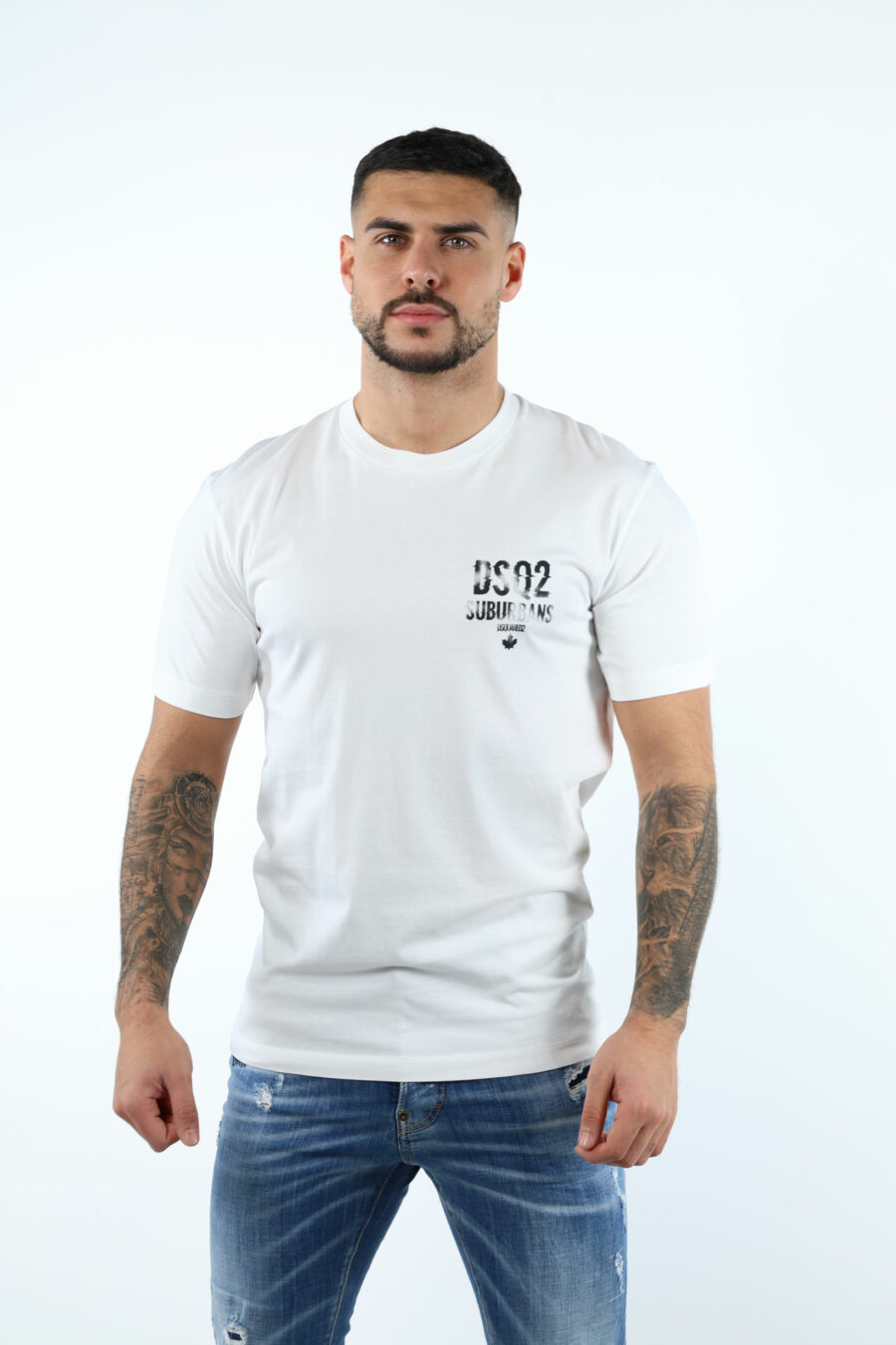 T-Shirt weiß mit minilogue "suburbans" schwarz - 106623