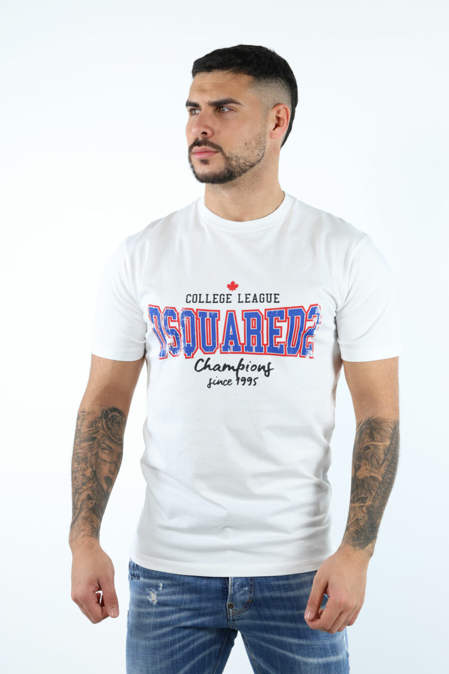 Camiseta blanca con maxilogo "collegue league" - 106628