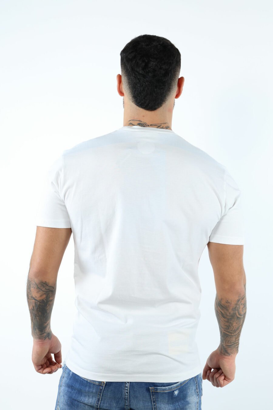 Weißes T-Shirt mit Maxilogo "Kollegenliga" - 106630
