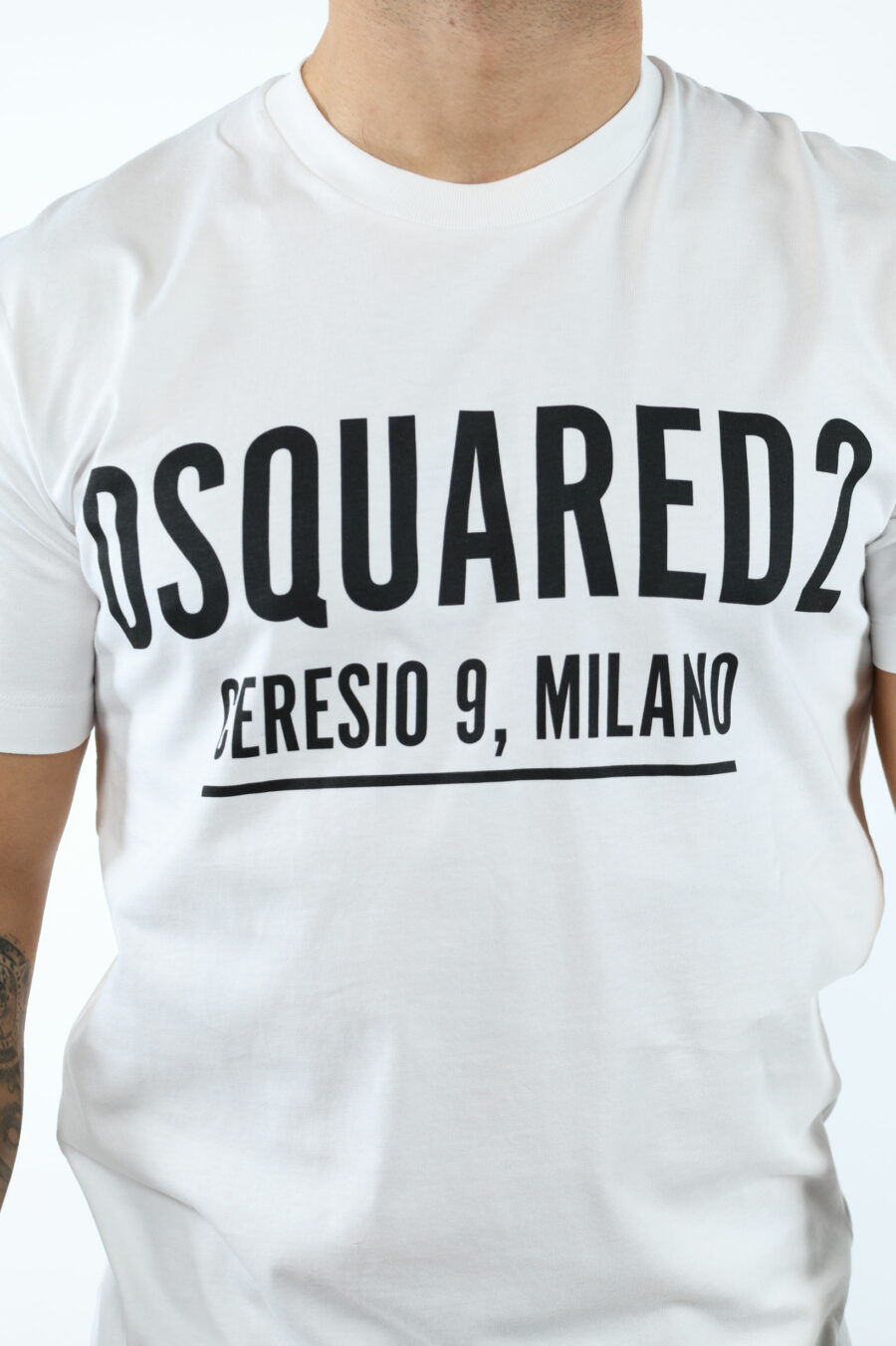 Weißes T-Shirt mit Maxilogo "ceresio 9, milano" - 106683