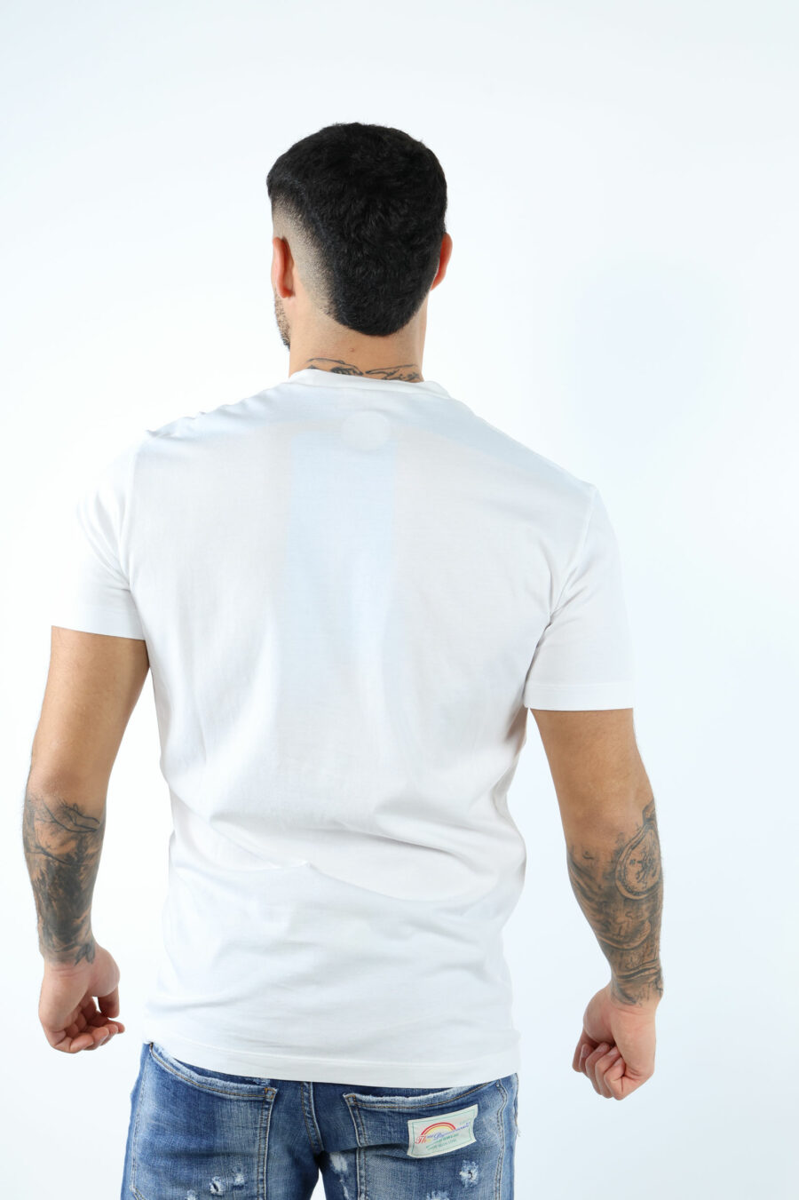 Weißes T-Shirt mit Maxilogo "ceresio 9, milano" - 106684