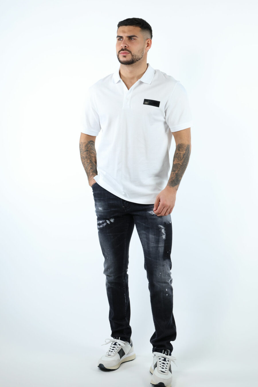 Schwarze "cool guy jean" Jeans mit Rissen und ausgefranst - 106753
