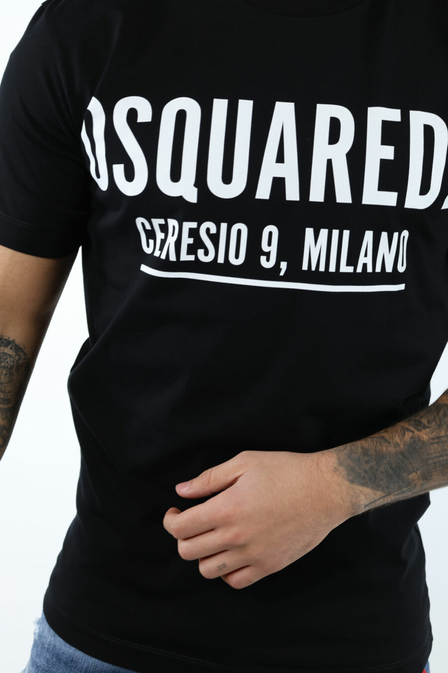 Camiseta negra con maxilogo "ceresio 9 milano" - 106863