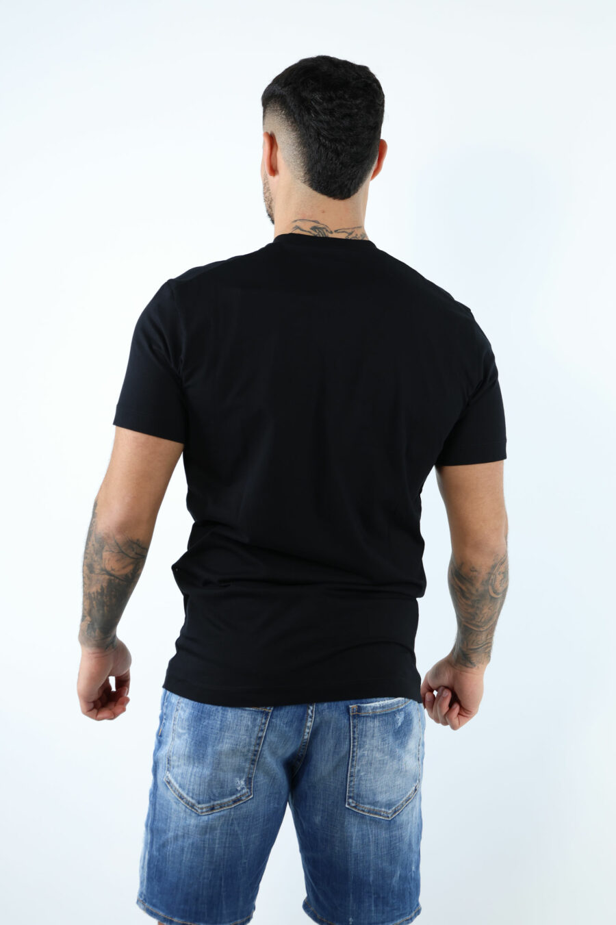 T-shirt preta com minilogo "ceresio 9, milano" - 106879