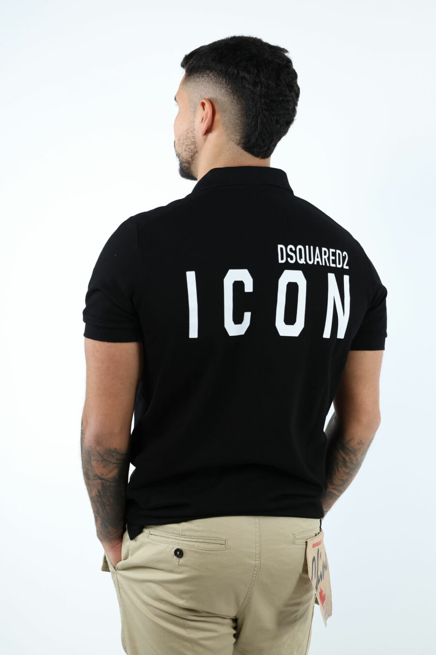 Schwarzes "Tennis Fit" Poloshirt mit "Icon" Logo auf dem Rücken - 106989