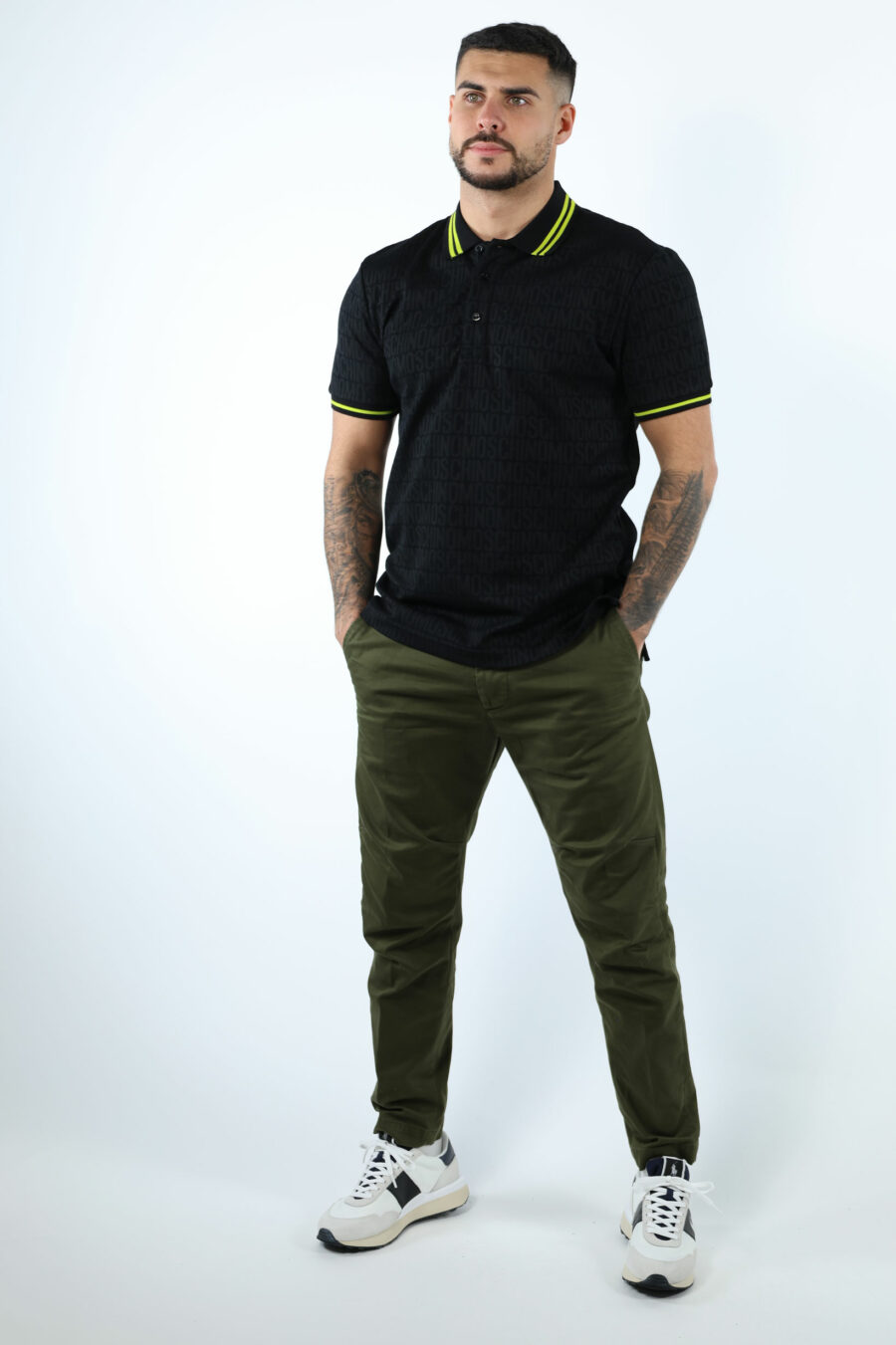 Military green "sexy chino" trousers - 107046