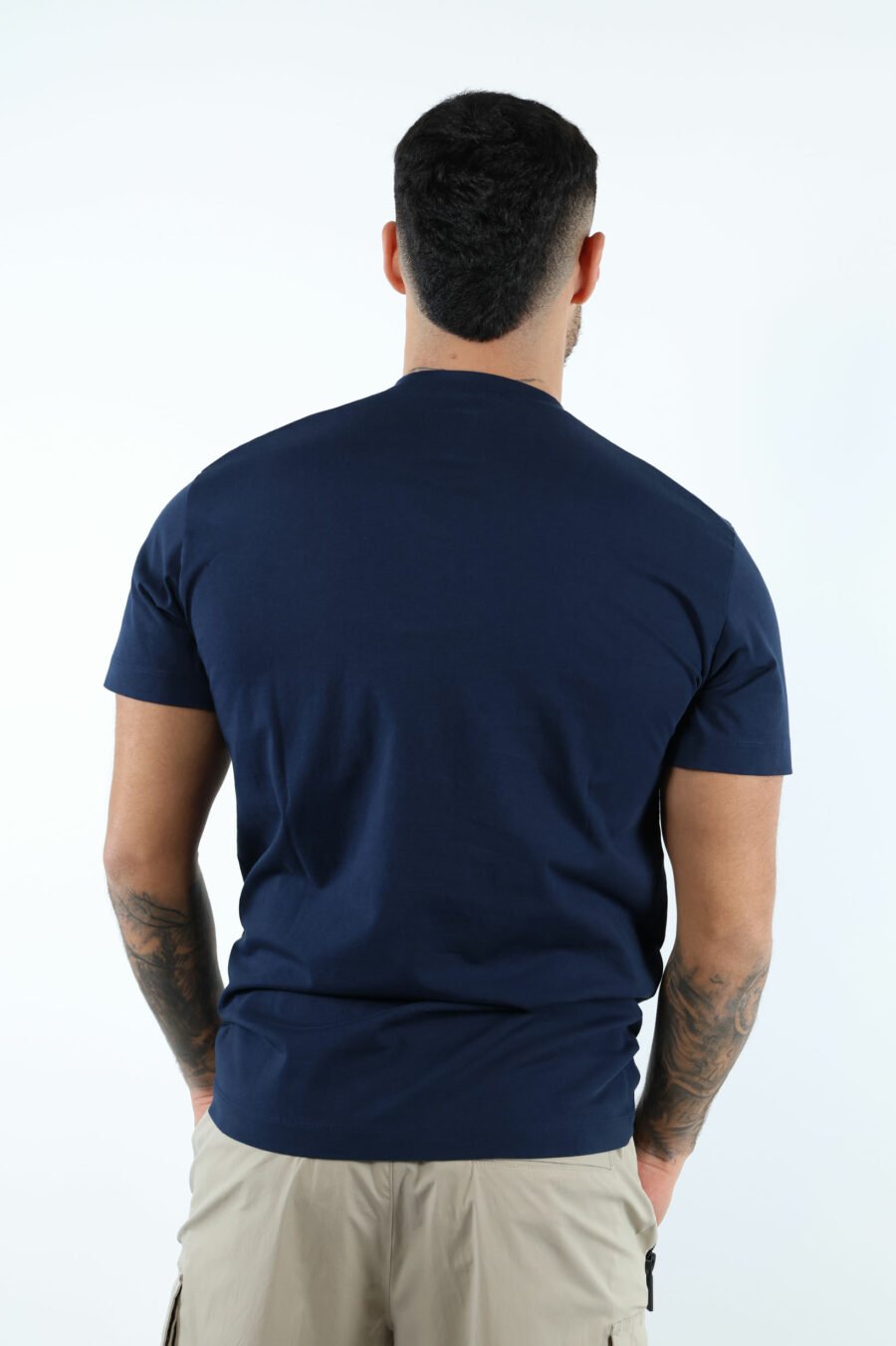Camiseta azul oscura con minilogo "ceresio 9, milano" - 107101