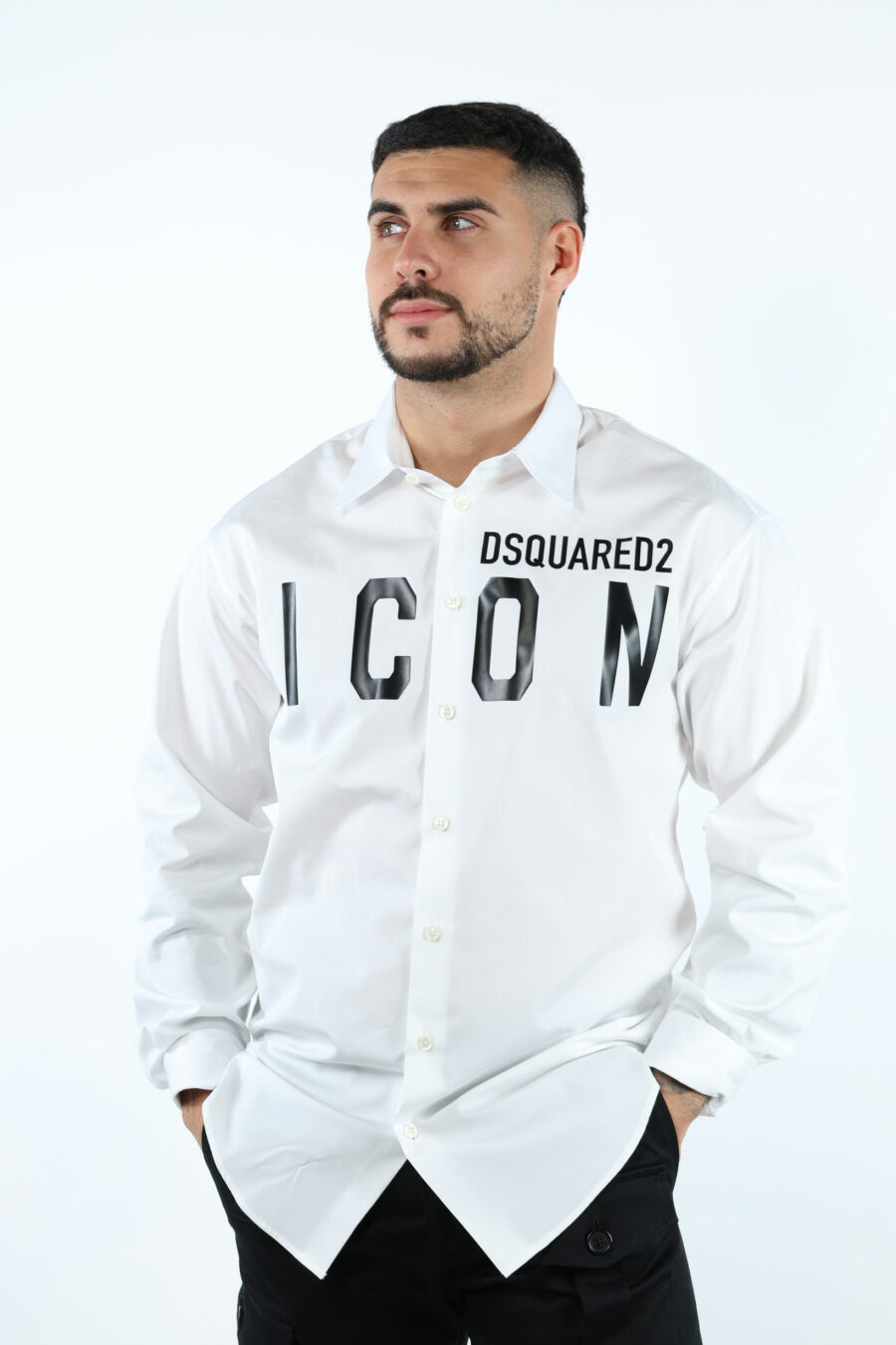 T-shirt branca com maxilogo "icon" - 107228