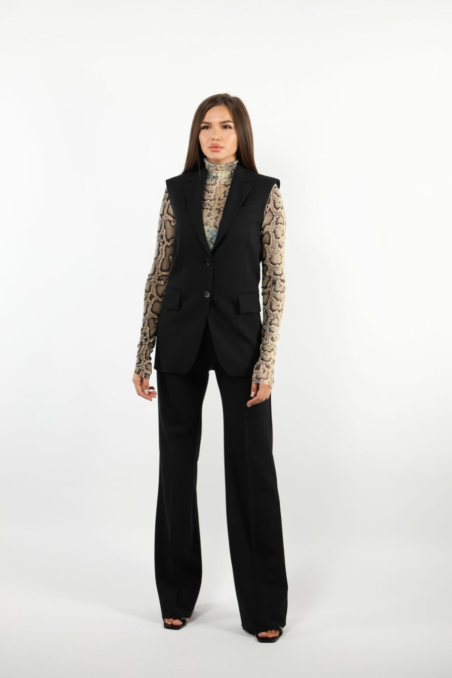 Black blazer style waistcoat - 109352