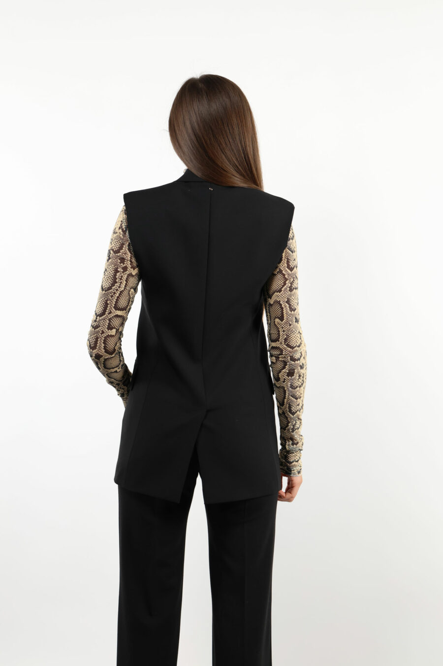 Black blazer style waistcoat - 109355