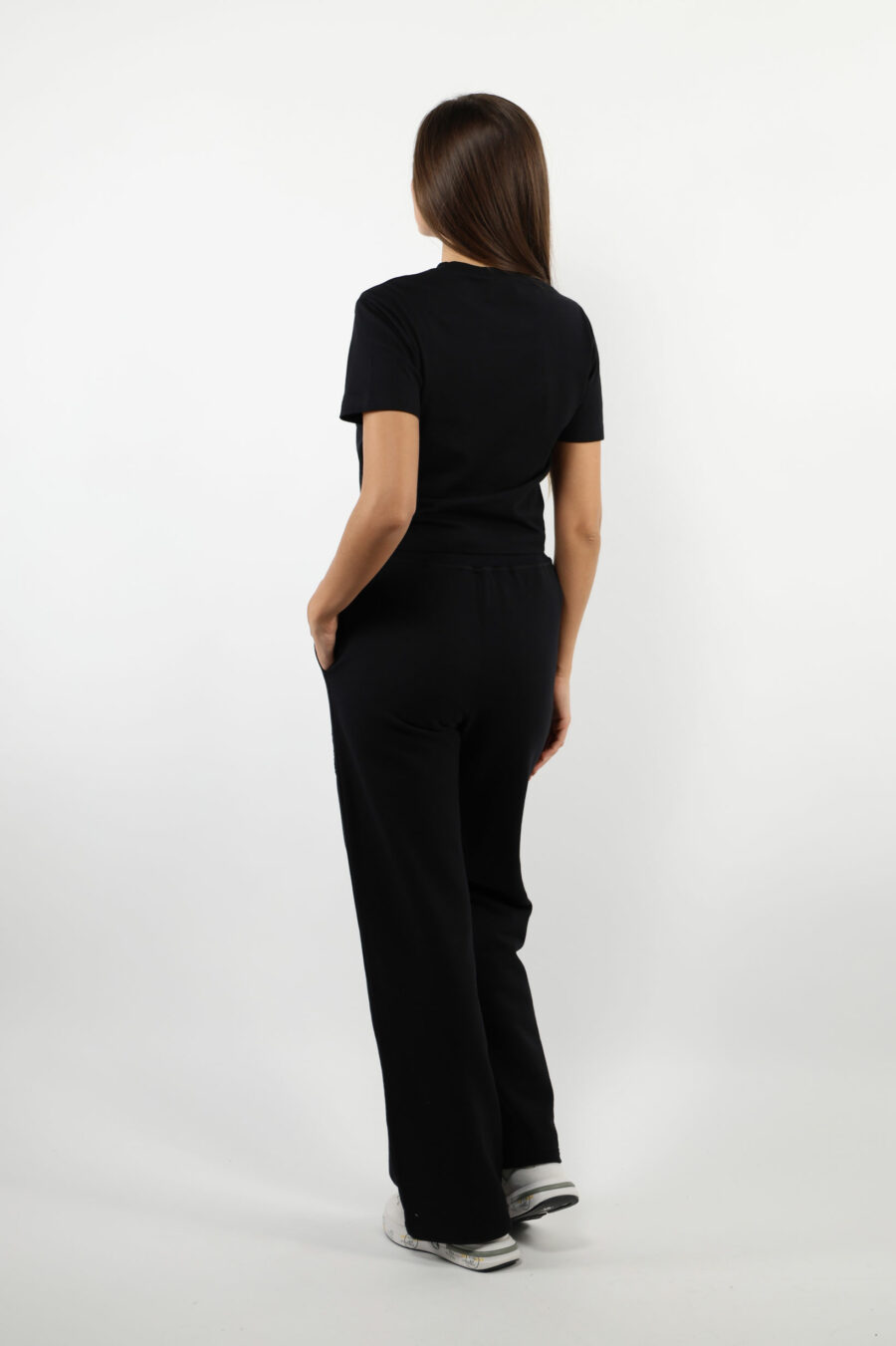 Black trousers with transparent heart logo - 109780