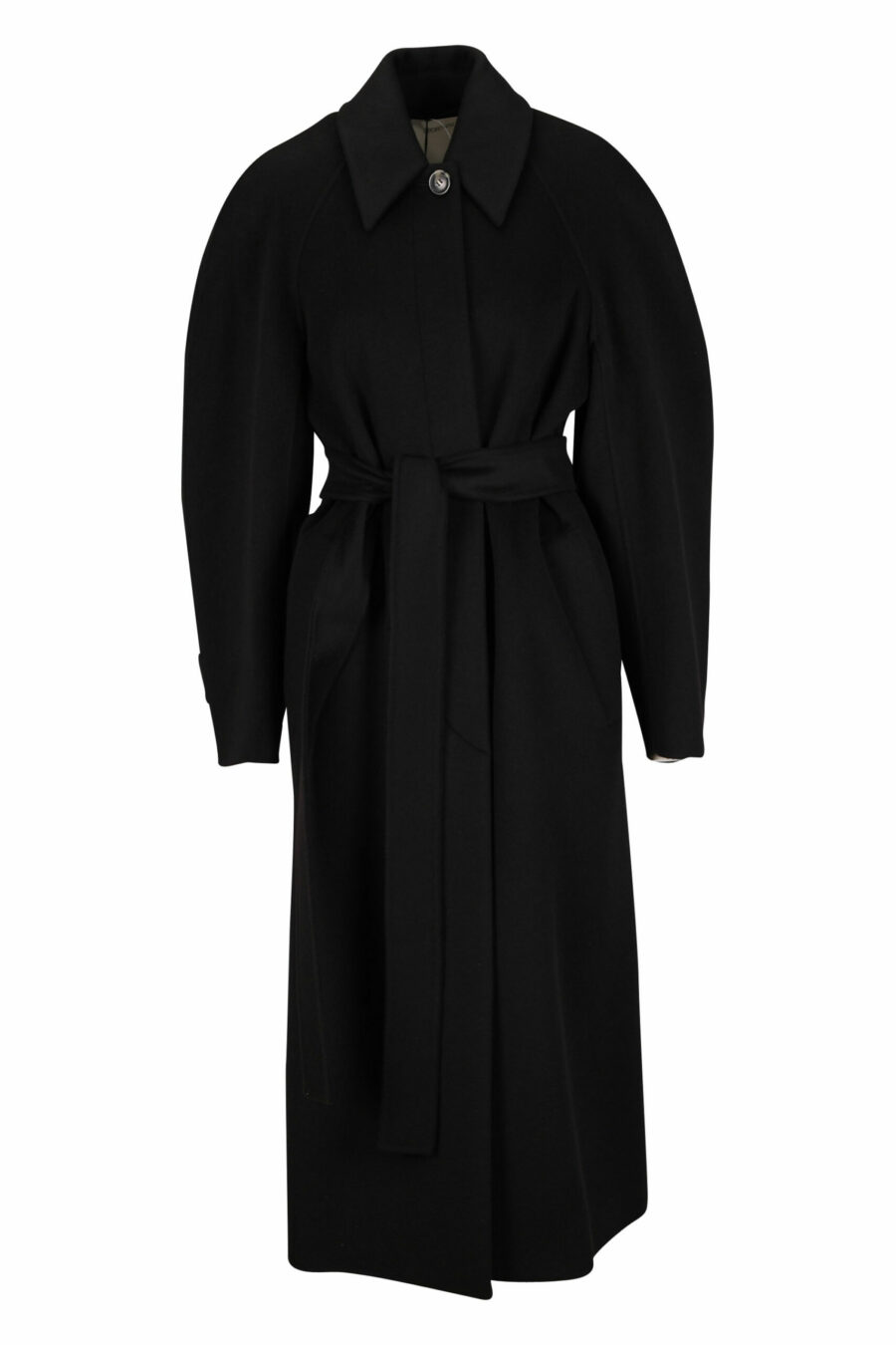 Abrigo negro largo de lana y cashmere - 20110341060042 scaled