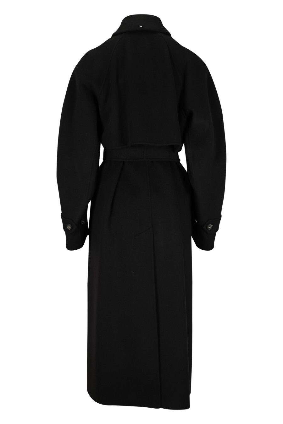 Abrigo negro largo de lana y cashmere - 20110341060042 2 scaled