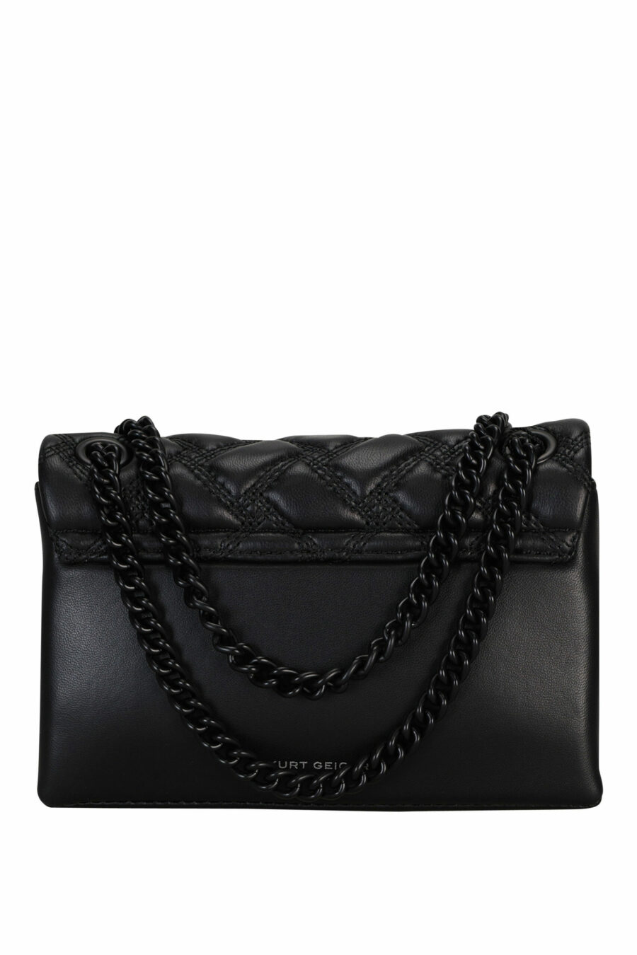 Mini black shoulder bag with diagonal lines and black eagle logo with black cristrals - 5020413709135 2 scaled
