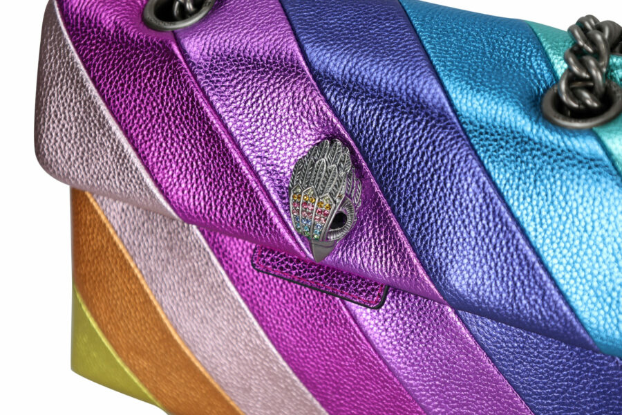 Multicoloured shoulder bag with eagle logo with coloured crystals - 5045062773566 3 scaled