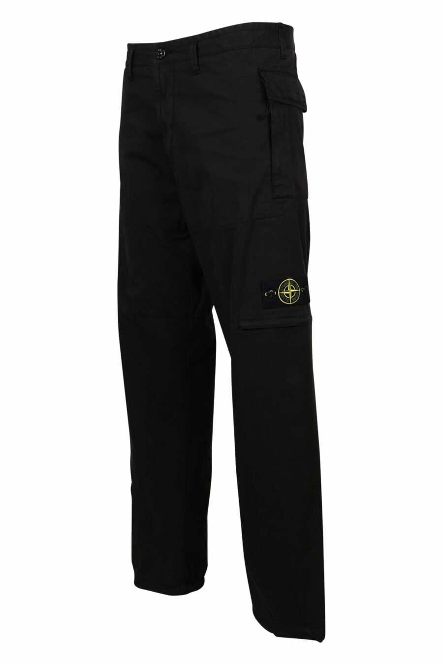 Black cargo trousers with pockets and logo patch - 8052572731846 1 scaled