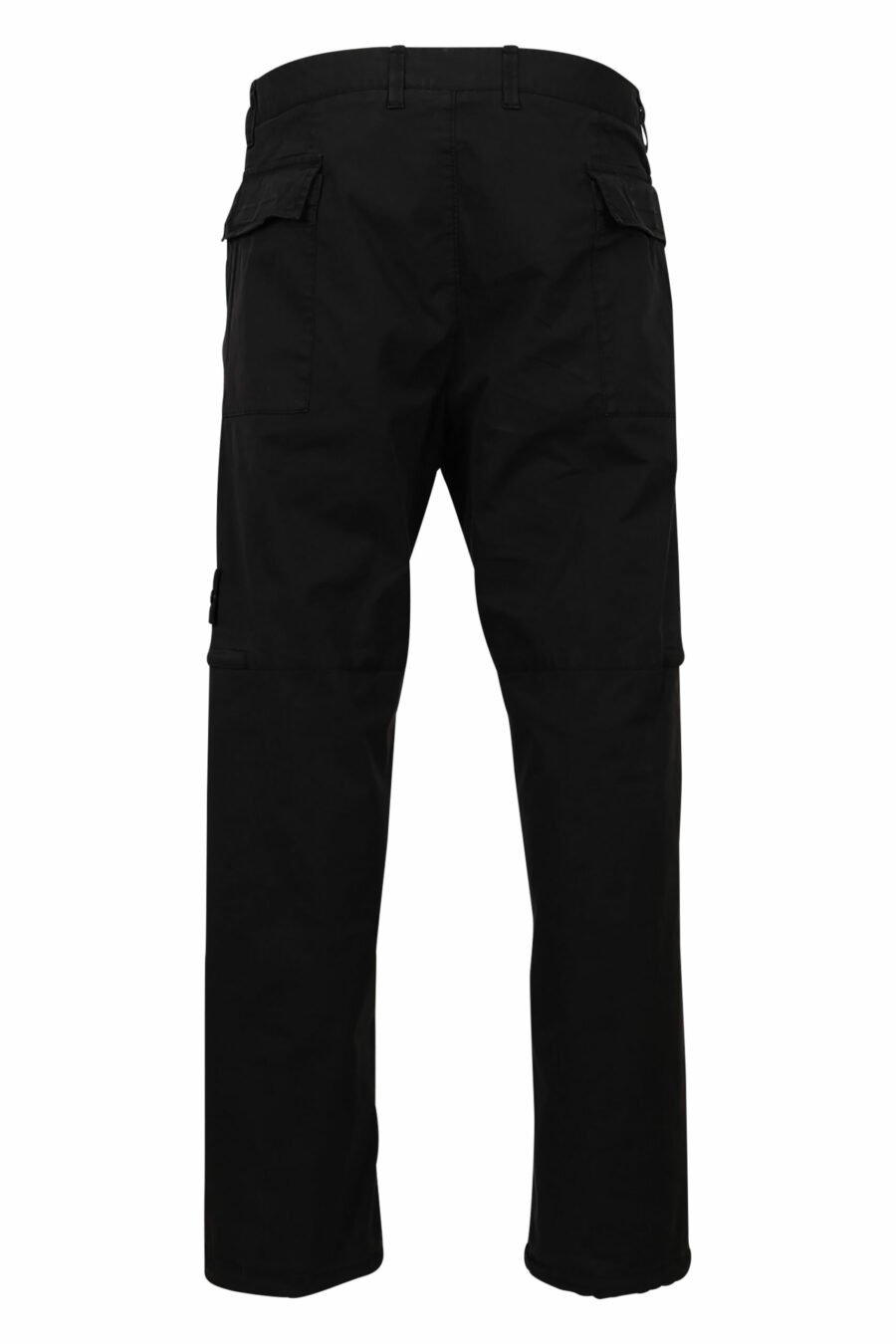 Black cargo trousers with pockets and logo patch - 8052572731846 2 scaled