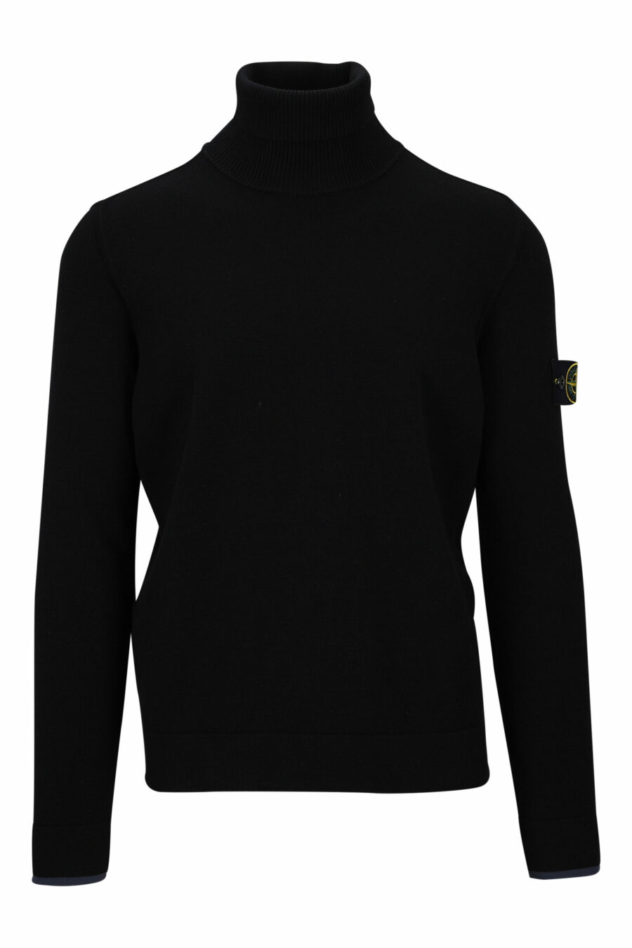 Schwarzes Sweatshirt mit hohem Kragen und seitlichem Logoaufnäher - 8052572741814 skaliert