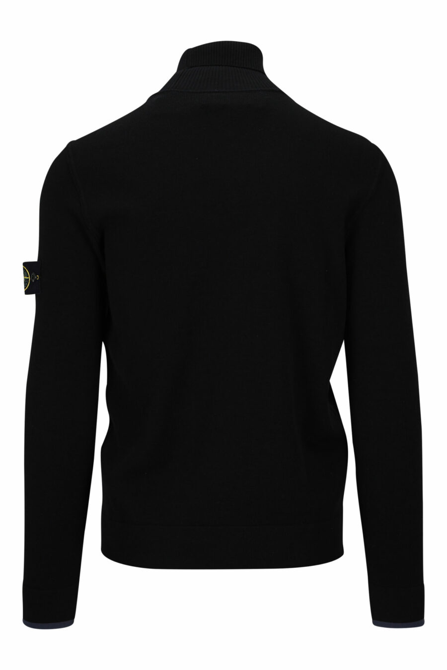 Black sweatshirt with high collar and side logo patch - 8052572741814 2 scaled
