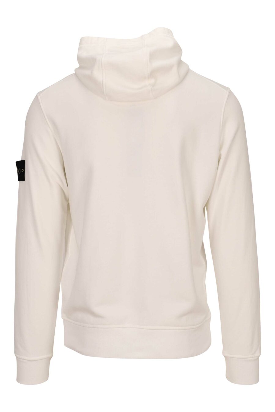 Stone Island - White hooded sweatshirt with compass logo patch - BLS Fashion