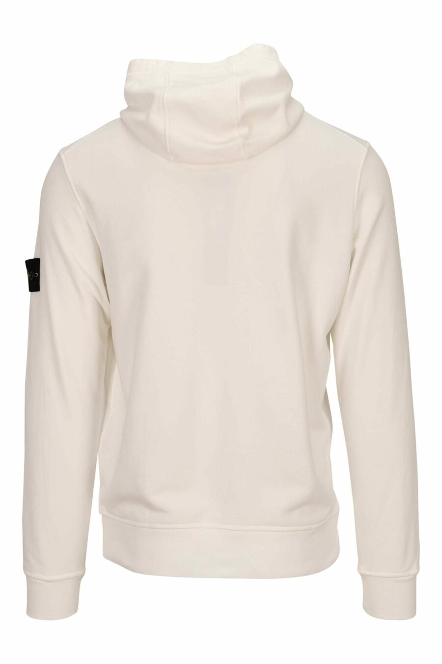 White hooded sweatshirt with compass logo patch - 8052572854187 2 scaled