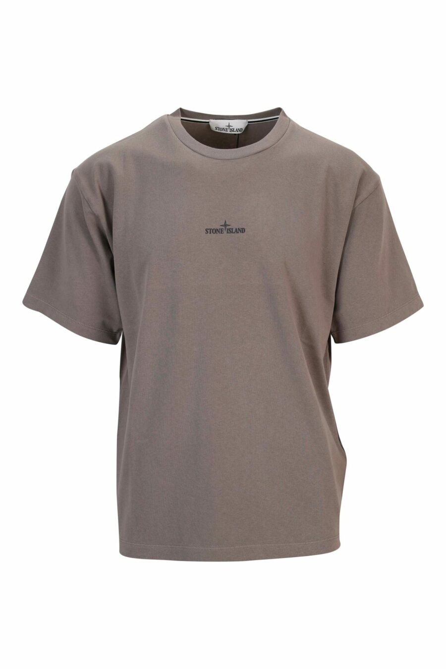 T-shirt gris avec un petit logo noir - 8052572912771