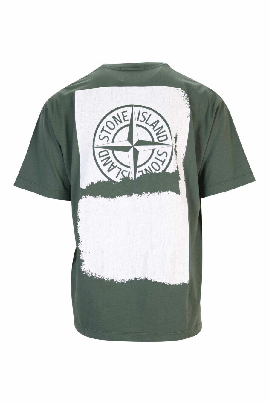 T-shirt vert militaire avec minilogue centré blanc - 8052572928543 échelle 1