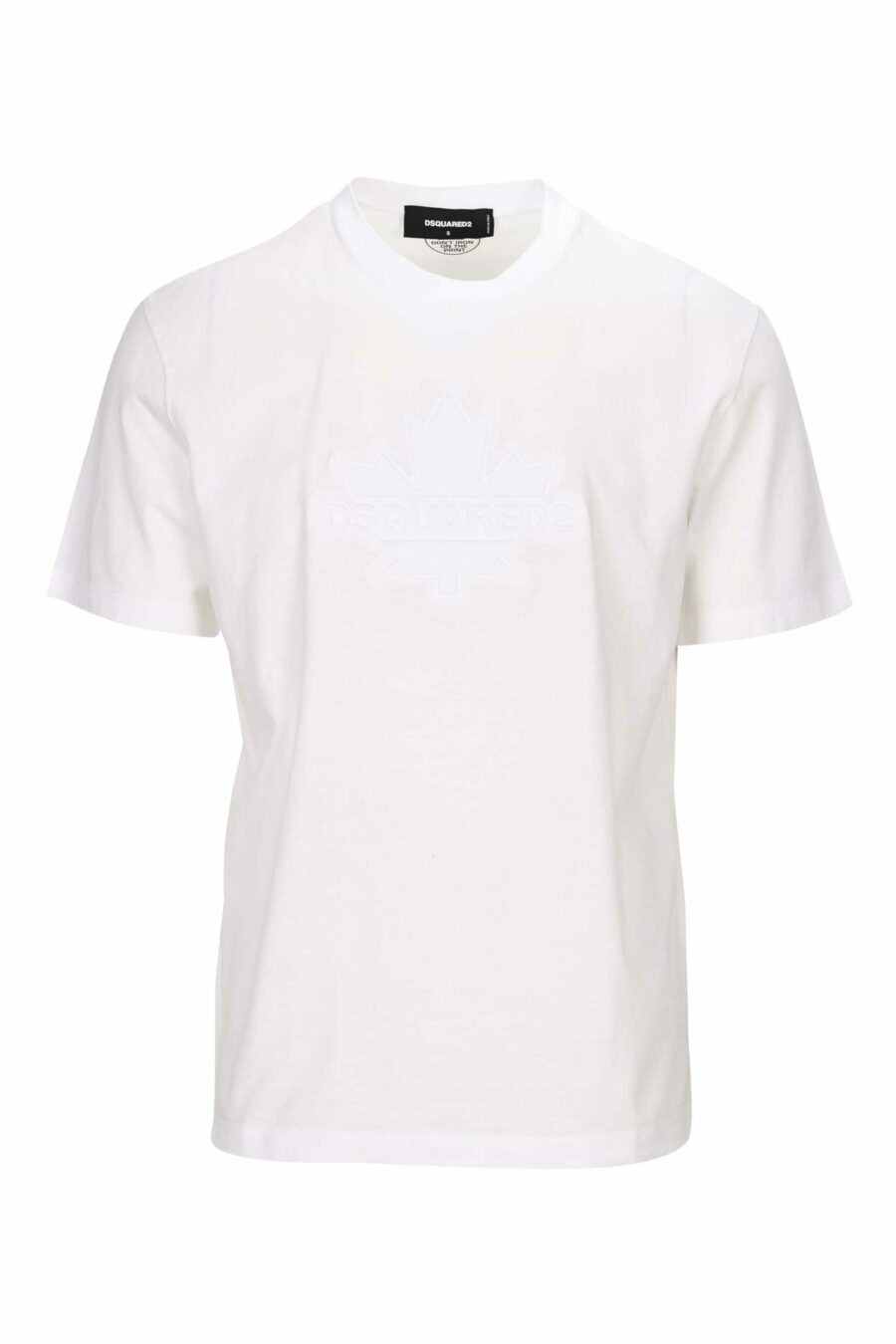 T-shirt blanc avec feuille monochrome embossée maxilogo - 8054148265830 scaled