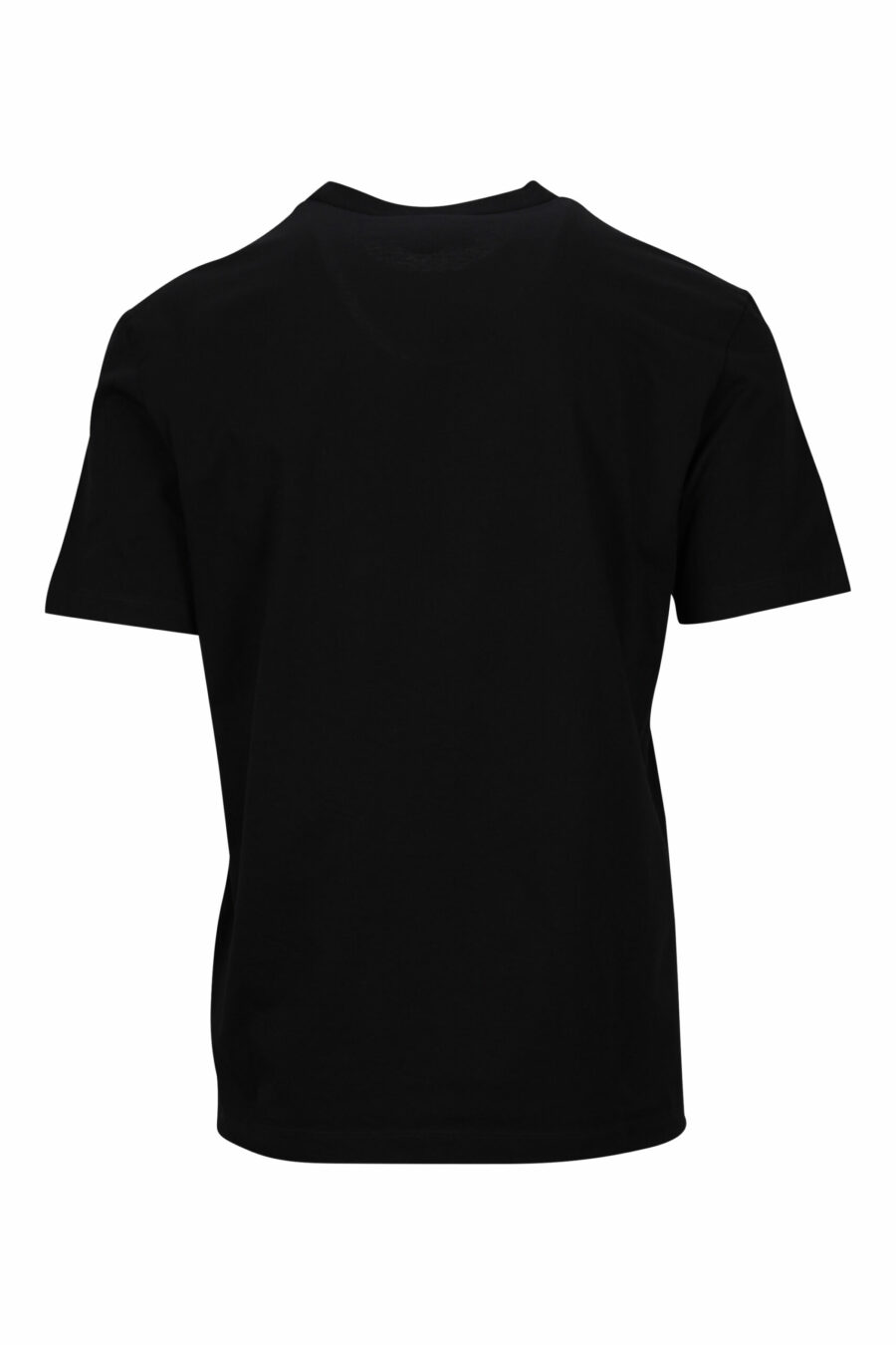 Black T-shirt with monochrome embossed maxilogo leaf - 8054148265908 1 scaled