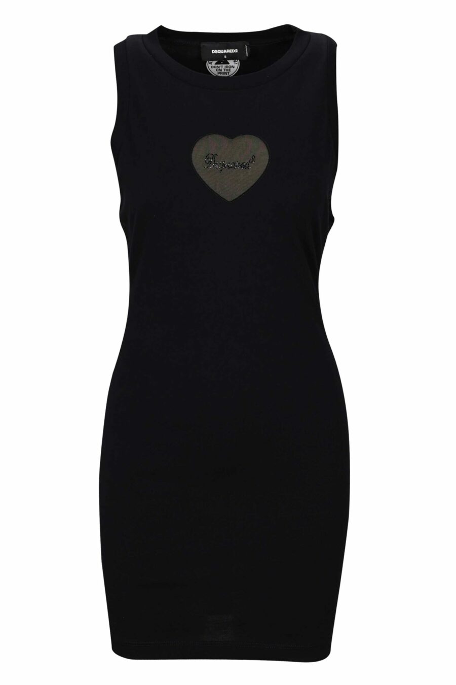 Schwarzes Kleid mit transparentem Herz-Logo in der Mitte - 8054148299798 skaliert