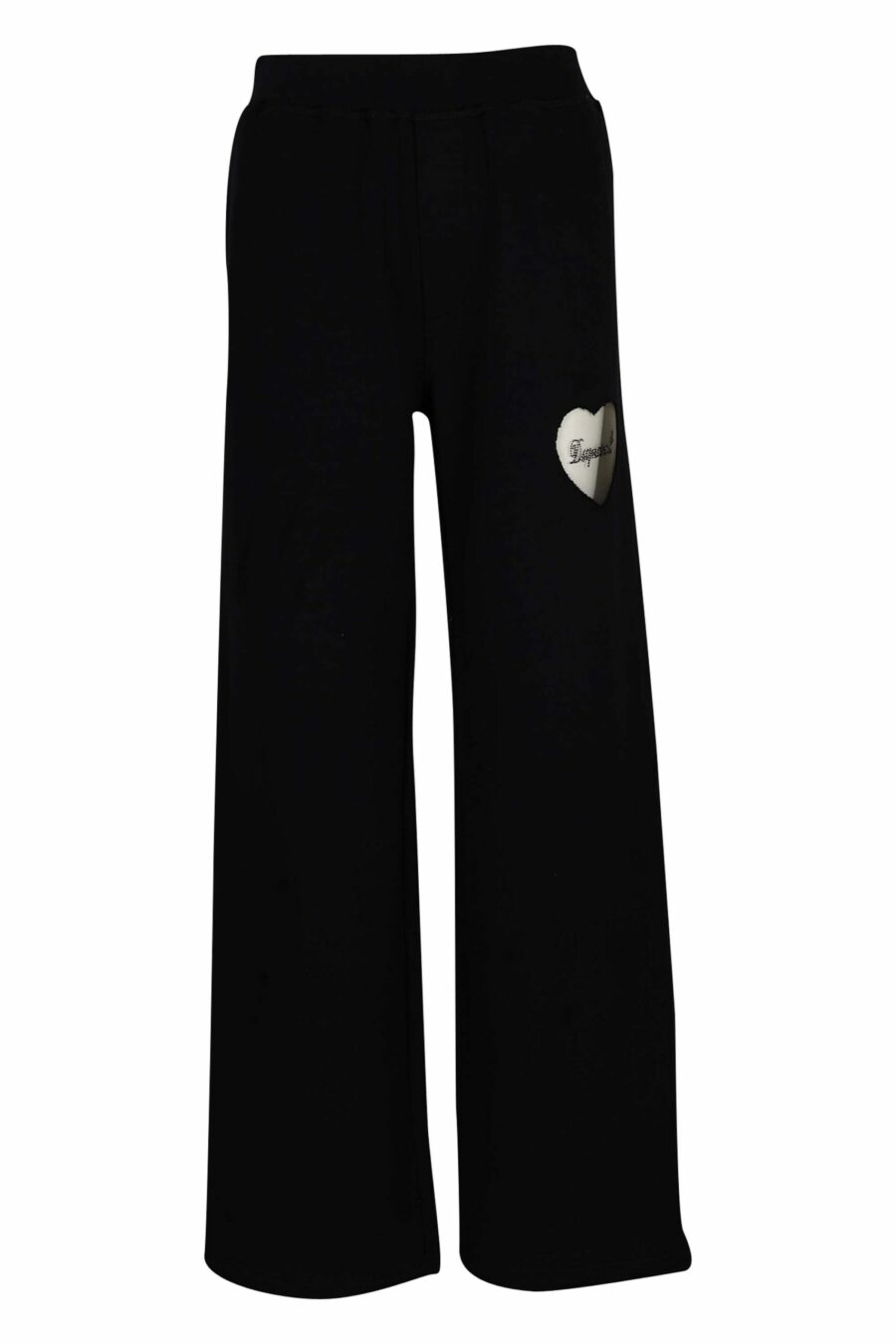 Pantalon noir avec logo en forme de cœur transparent - 8054148304249 échelonné